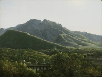 Ansicht der Brücke und der Stadt Cava, Königreich Neapel